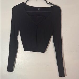 Iris Black Fitted Button Front W Bandeau